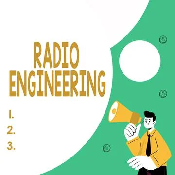 Writing displaying text Radio Engineering. Word Written on Concerned with the Illustrazione stock