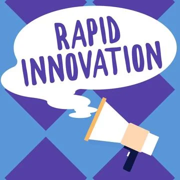 Writing displaying text Rapid Innovation. Concept meaning characteristic of a Illustration