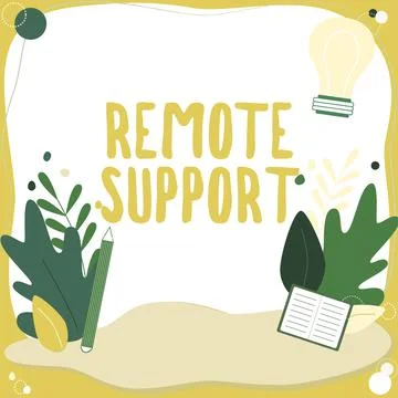 Writing displaying text Remote Support. Word Written on help endusers to solve Stockillustratie