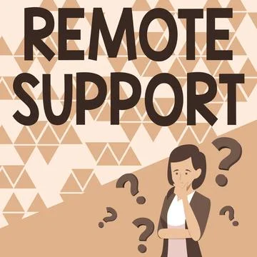 Writing displaying text Remote Support. Business approach type of secure service Stock Illustration