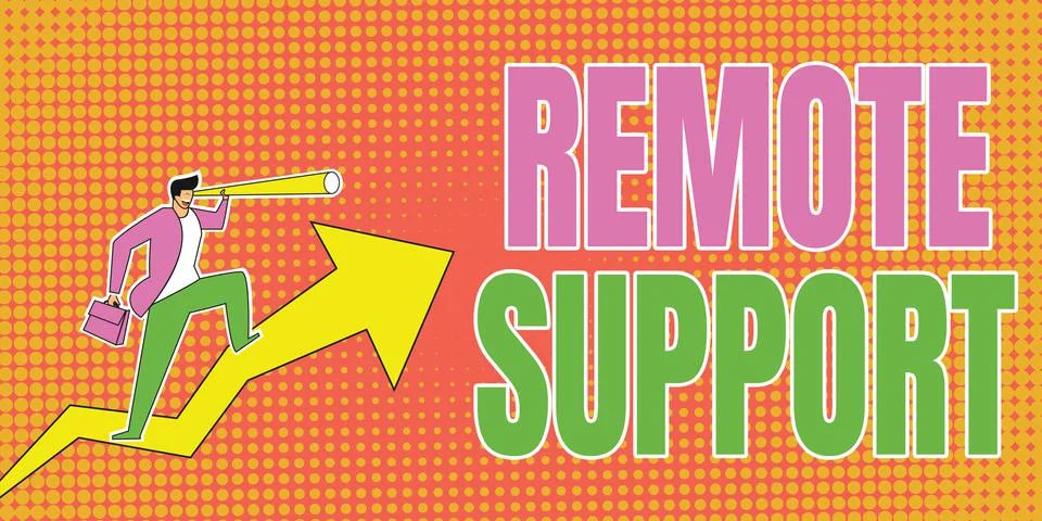 Writing displaying text Remote Support. Concept meaning type of secure service Stock Illustration