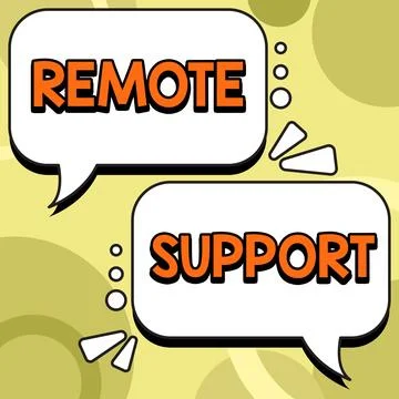 Writing displaying text Remote Support. Business approach help end-users to Stockillustratie