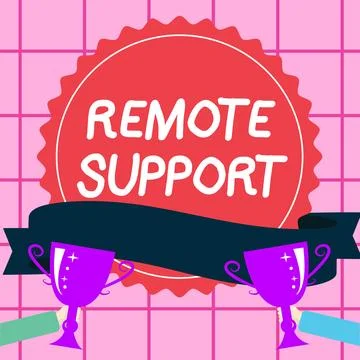 Writing displaying text Remote Support. Business approach help end-users to 库存插图