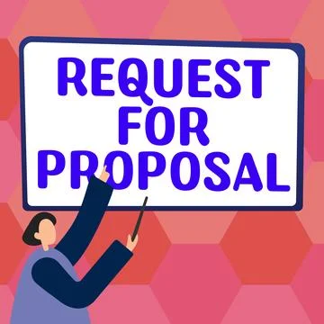 Writing displaying text Request For Proposal. Business concept document contains Illustrazione stock