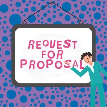 Writing displaying text Request For Proposal. Business concept document contains Stock Illustration