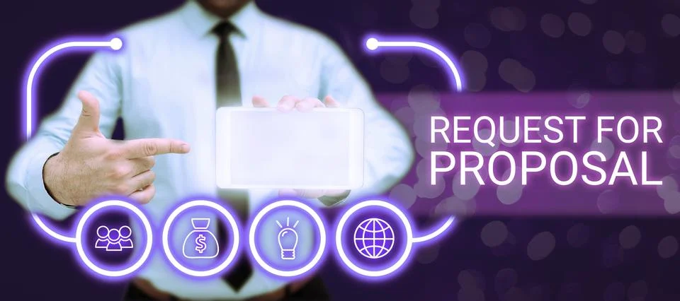 Writing displaying text Request For Proposal. Conceptual photo document contains Stock Photos