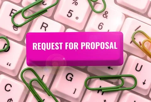 Writing displaying text Request For Proposal. Word for document contains bidding Stock Photos