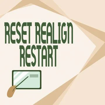 Writing displaying text Reset Realign Restart. Business approach Life audit will Stock-Illustration