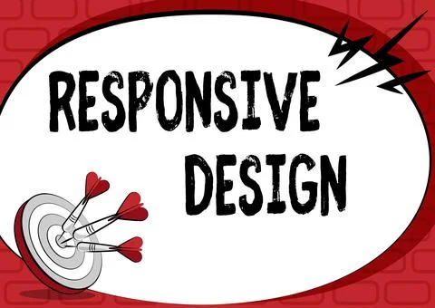 Writing displaying text Responsive Design. Word Written on web page creation Stock Illustration