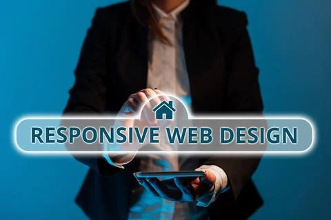 Writing displaying text Responsive Web Design. Conceptual photo web page Stock-Fotos