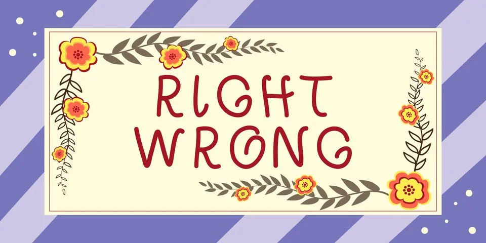 Writing displaying text Right Wrong. Internet Concept choose between two Stock Illustration