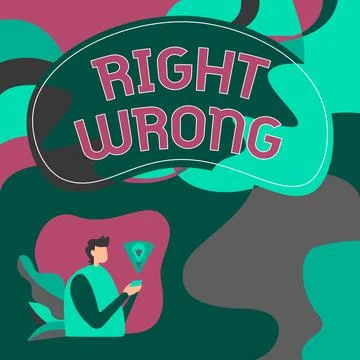 Writing displaying text Right Wrong. Conceptual photo choose between two Illustrazione stock