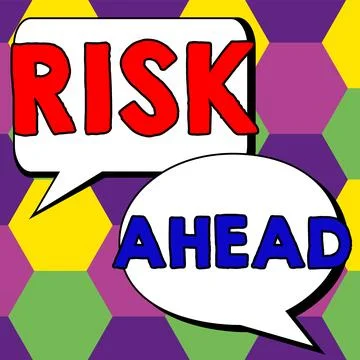 Writing displaying text Risk Ahead. Business approach A probability or threat of イラスト素材