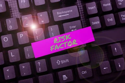 Writing displaying text Risk Factor. Conceptual photo Characteristic that may Stock Photos