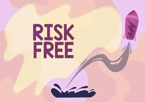 Writing displaying text Risk Free. Business overview used to describe something Illustrazione stock