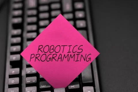 Writing displaying text Robotics Programming. Business showcase software that 写真素材