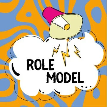 Writing displaying text Role Model. Business approach a person looked to by Illustrazione stock