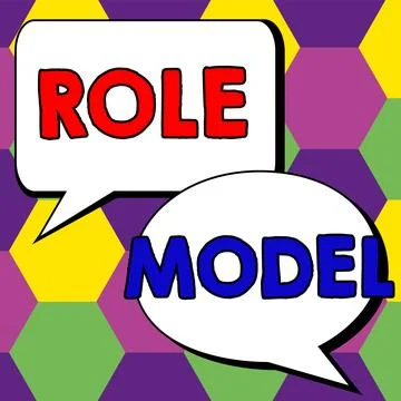 Writing displaying text Role Model. Business idea a person looked to by others Stock Illustration