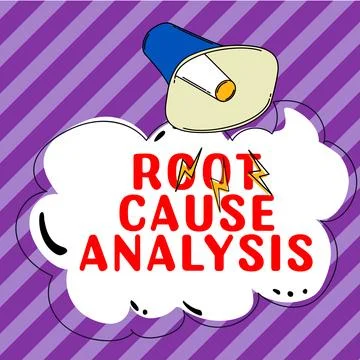 Writing displaying text Root Cause Analysis. Concept meaning Method of Problem Illustrazione stock