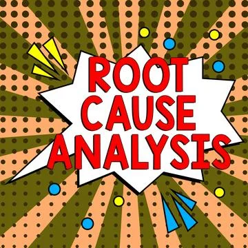 Writing displaying text Root Cause Analysis. Concept meaning Method of Problem Stock Illustration