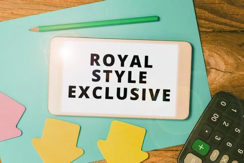 Writing displaying text Royal Style Exclusive. Word Written on fashion by which Stock Photos