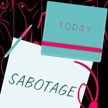 Writing displaying text Sabotage. Internet Concept destruction of an employer's Stock Illustration