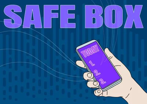 Writing displaying text Safe Box. Business idea A small structure where you can 库存插图