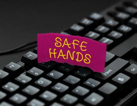 Writing displaying text Safe Hands. Business concept Ensuring the sterility and Stock Photos