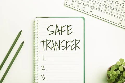 Writing displaying text Safe Transfer. Business approach Wire Transfers Stock Photos