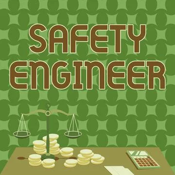 Writing displaying text Safety Engineer. Word for person who inspects all Stock Illustration