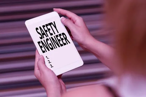 Writing displaying text Safety Engineer. Concept meaning person who inspects all Stock Photos