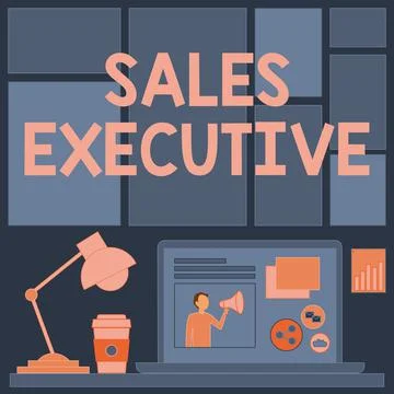 Writing displaying text Sales Executive. Business approach responsible for the Stock Illustration
