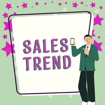 Writing displaying text Sales Trend. Concept meaning Composite data of a company Illustrazione stock