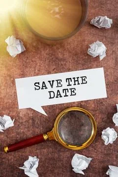 Writing displaying text Save The Date. Business showcase Systematized events 写真素材
