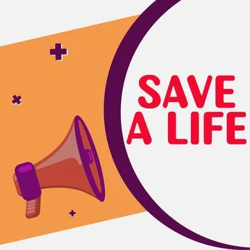 Writing displaying text Save A Life. Business concept Help assistance saving Ilustración de archivo