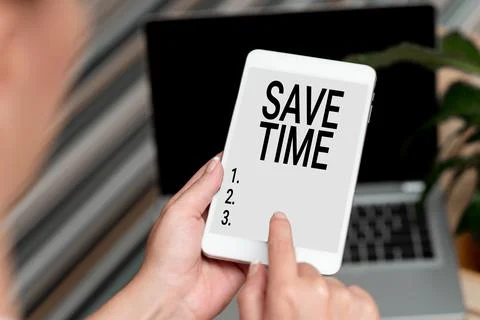Writing displaying text Save Time. Business idea to do something more Stock Photos