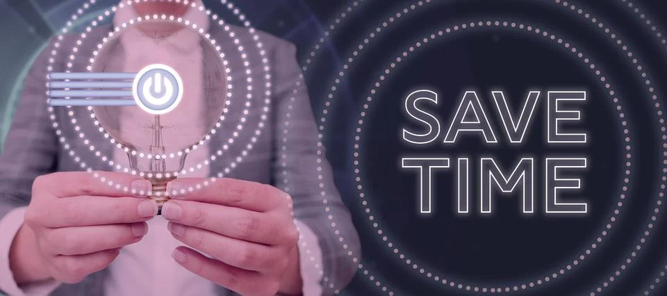 Writing displaying text Save Time. Business idea to do something more 스톡 사진