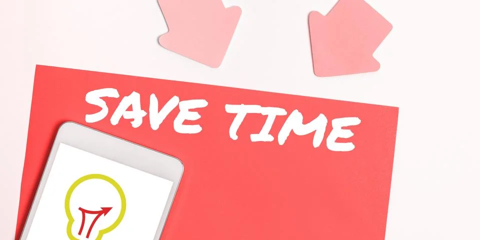 Writing displaying text Save Time. Business approach to do something more 写真素材