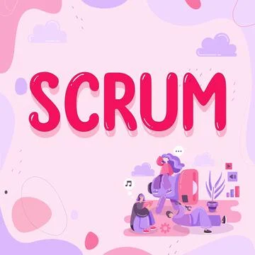 Writing displaying text Scrum. Concept meaning handwriting as distinct from 스톡 일러스트