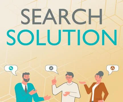 Writing displaying text Search Solution. Concept meaning finding the appropriate Stock Illustration