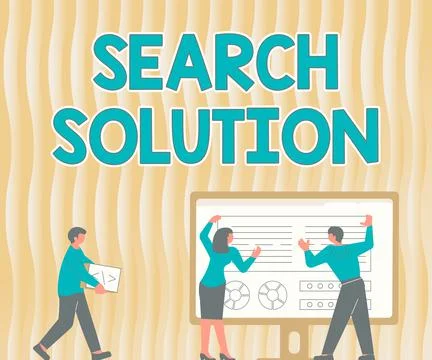 Writing displaying text Search Solution. Business idea an action or process of 스톡 일러스트
