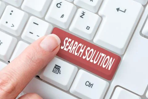 Writing displaying text Search Solution. Internet Concept an action or process Stock Photos
