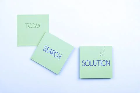 Writing displaying text Search Solution. Word Written on an action or process of Stock Photos