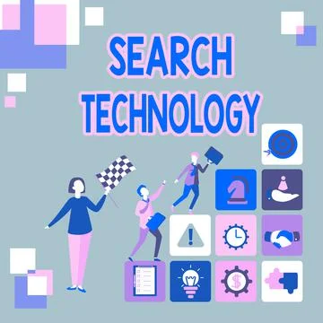 Writing displaying text Search Technology. Internet Concept service that allows Stock Illustration