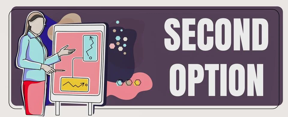 Writing displaying text Second Option. Concept meaning Next Fiddle Not a Stock Illustration