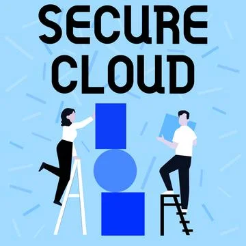 Writing displaying text Secure Cloud. Business idea Protect the stored Stockillustratie