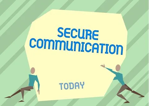 Writing displaying text Secure Communication. Concept meaning preventing Stock Illustration
