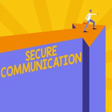 Writing displaying text Secure Communication. Word Written on preventing イラスト素材