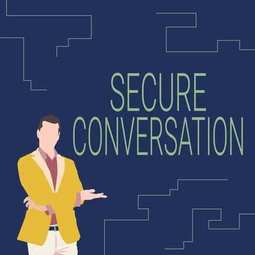 Writing displaying text Secure Conversation. Business showcase Secured Encrypted Stock Illustration