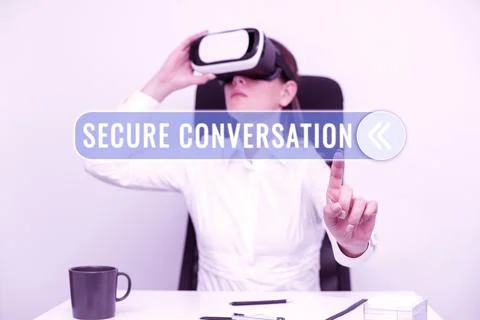 Writing displaying text Secure Conversation. Business overview Secured Encrypted Stock Photos
